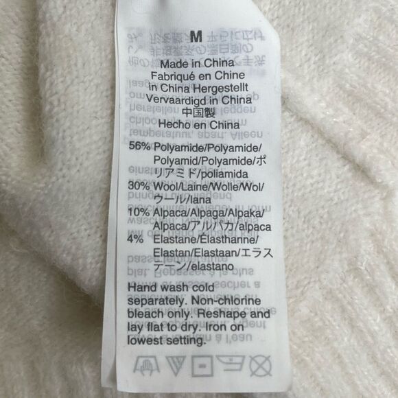 Madewell Placed Stripe Allister Pullover Sweater Wool Alpaca Cream Women Medium - Picture 7 of 12